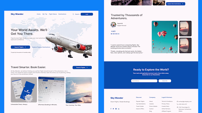 Working on an airline service landing page. How did I do?