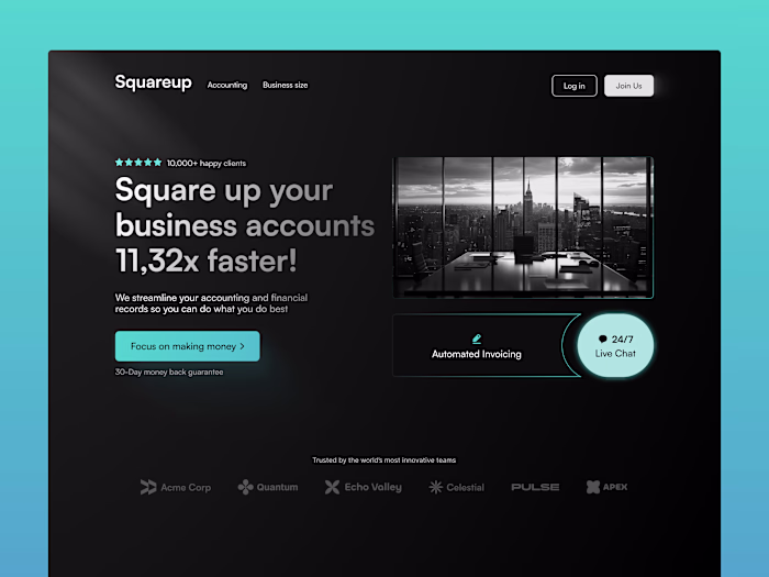 A landing Page for SquareUp