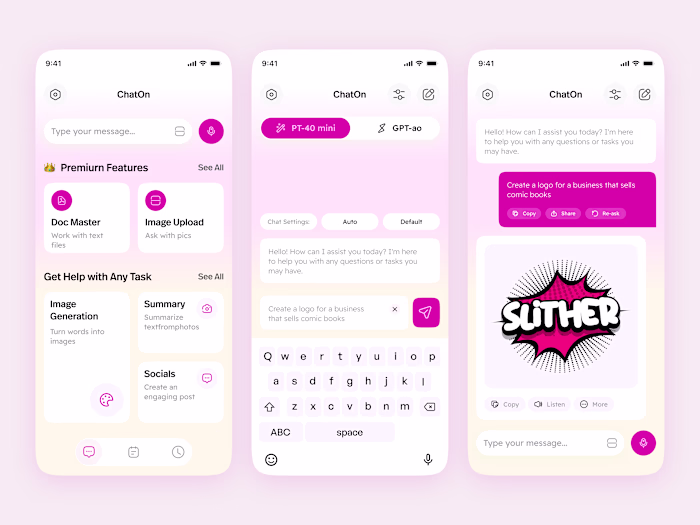 AI Assistant Mobile Interface Design