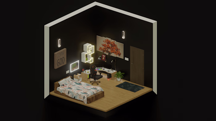 Isometric Cube Bedroom