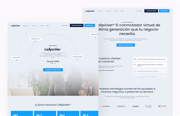 Web redesign · Virutal Switch · Callpicker