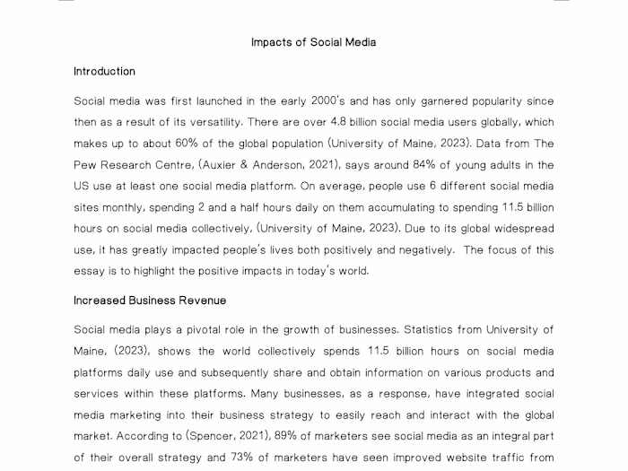 Impacts of Social Media.