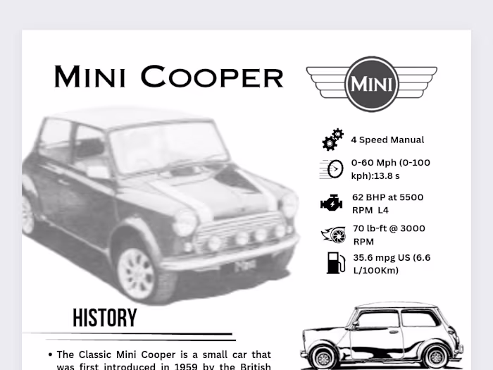 Vintage Car Magazine Layout