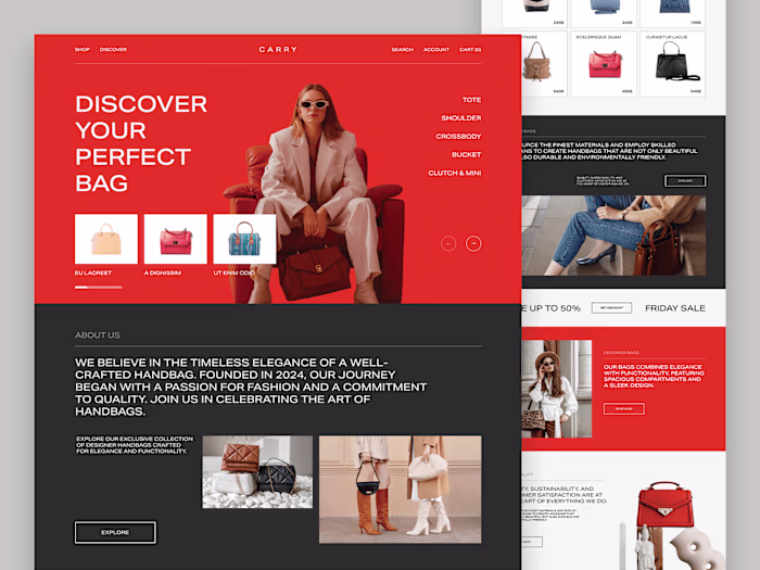 CARRY : E-commerce Website for Women's Handbags