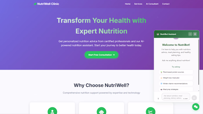 Replit | AI-Powered Nutrition Clinic Website
