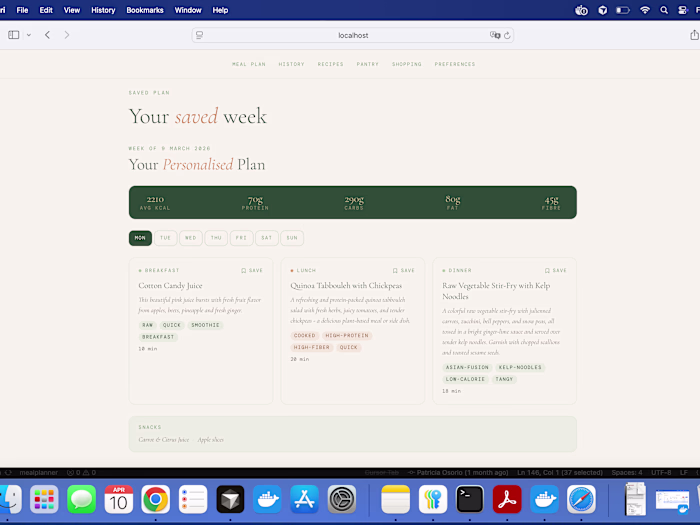 Development of AI Meal Planner for PatriEats