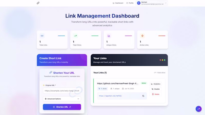 URL Shortener – Full-Stack App with Next.js & Go