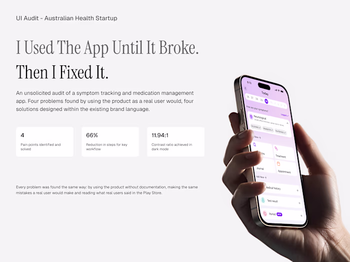 Human Health iOS App UI Design audit & Redesign