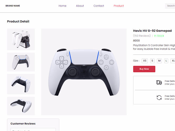 E-commerce website using React JS