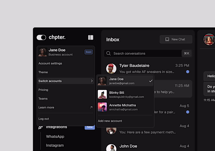 Chpter - Dashboard redesign