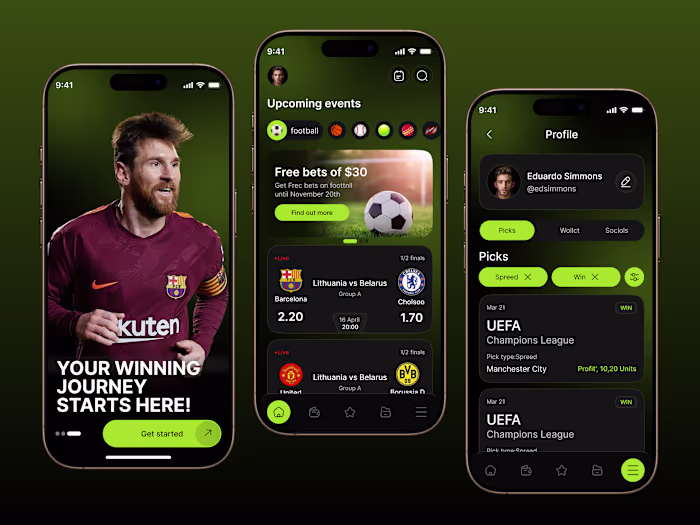 Sports Betting & Live Match - Mobile App Design