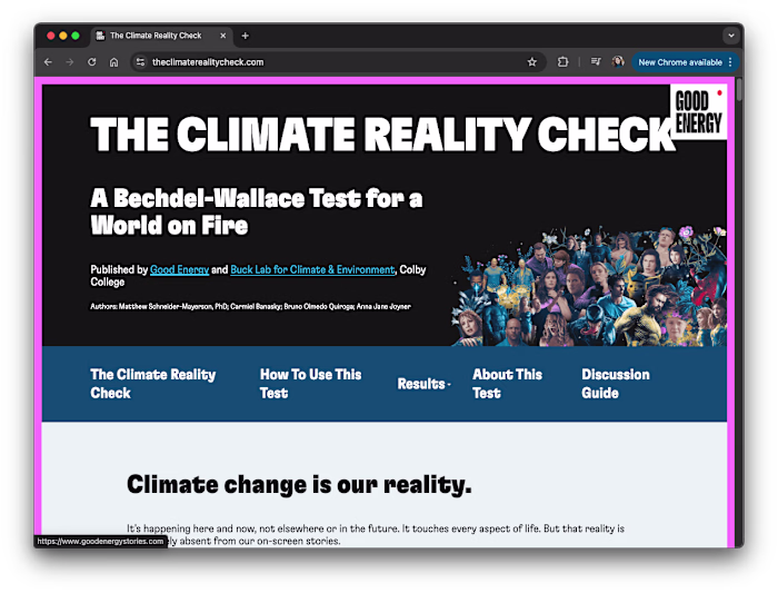 Climate Reality Check Microsite