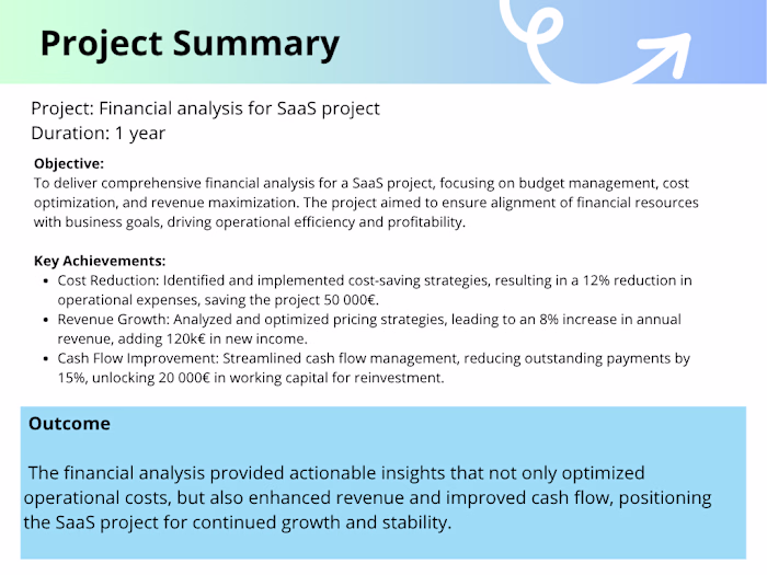 Financial analysis for SaaS project