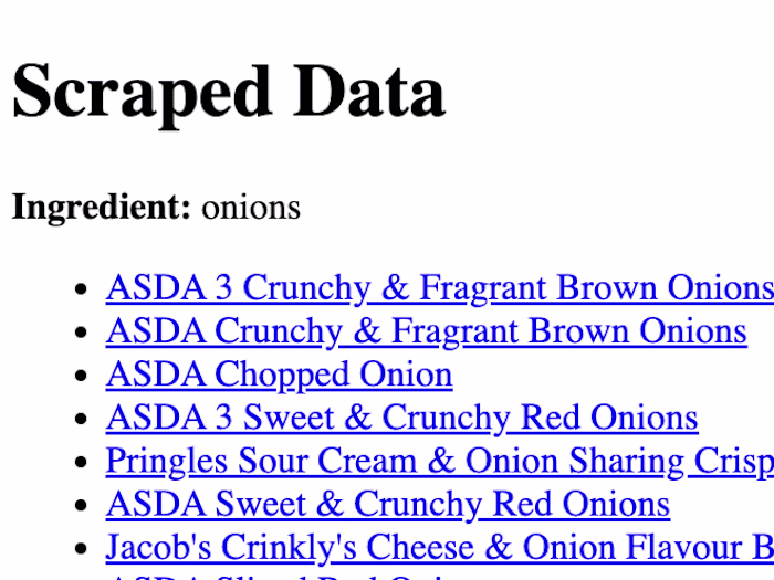 Supermarket web scraper