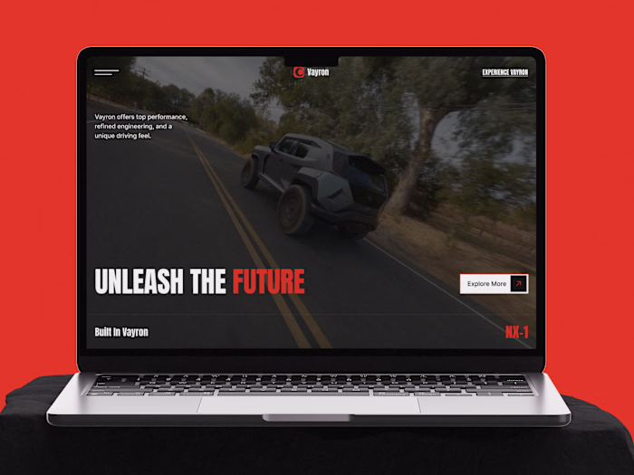 VAYRON — Electric Vehicle Website Template Design