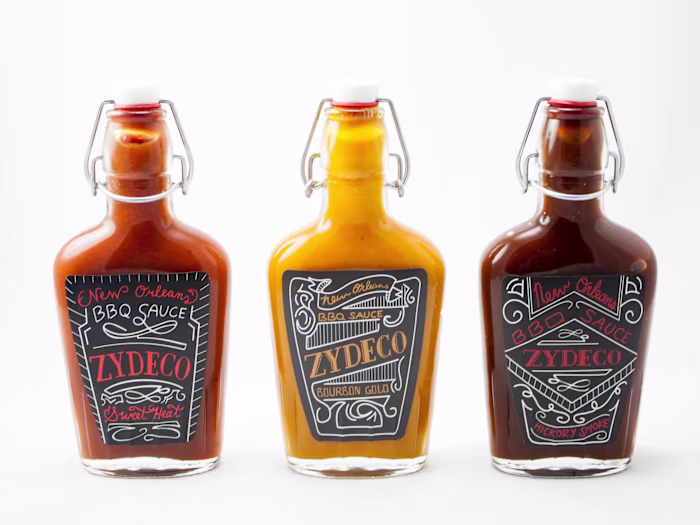 Zydeco BBQ Sauce Bottles Packaging Label