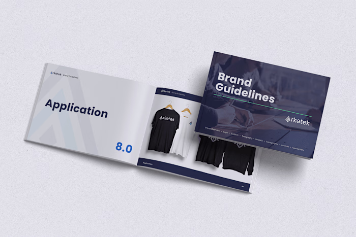 arketek - brand identity guidelines, tradeshow print.