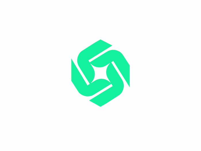 This abstract geometric symbol is designed for a tech-forwar...