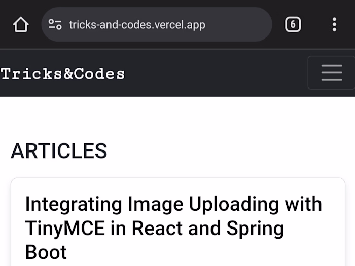 Tricks and Codes Blog page