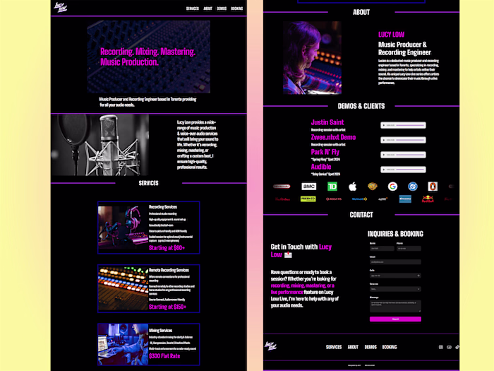 LucyLow: A Minimalist Audio Portfolio
