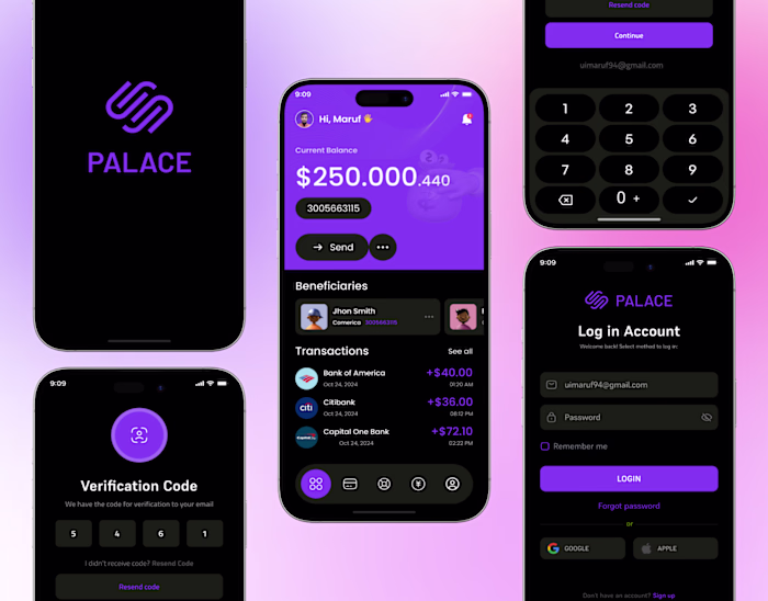 PALACE - Mobile App Design For Wallet