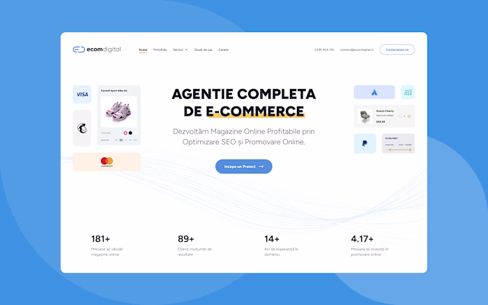 Website design and rebranding for an eCommerce agency