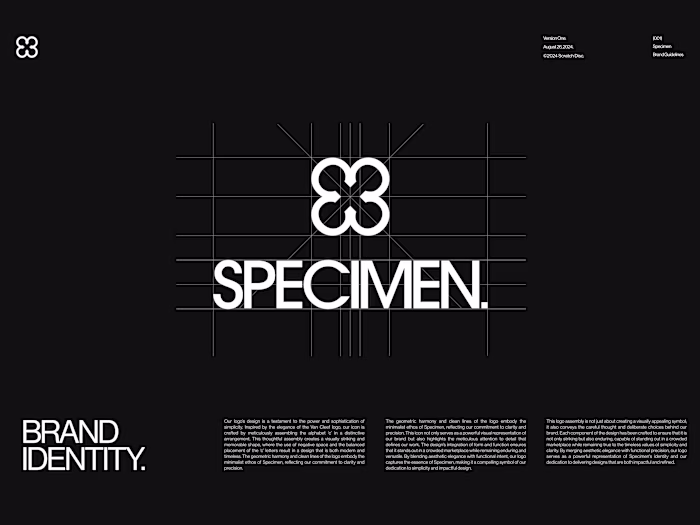 Specimen Brand identity+ Logo suite