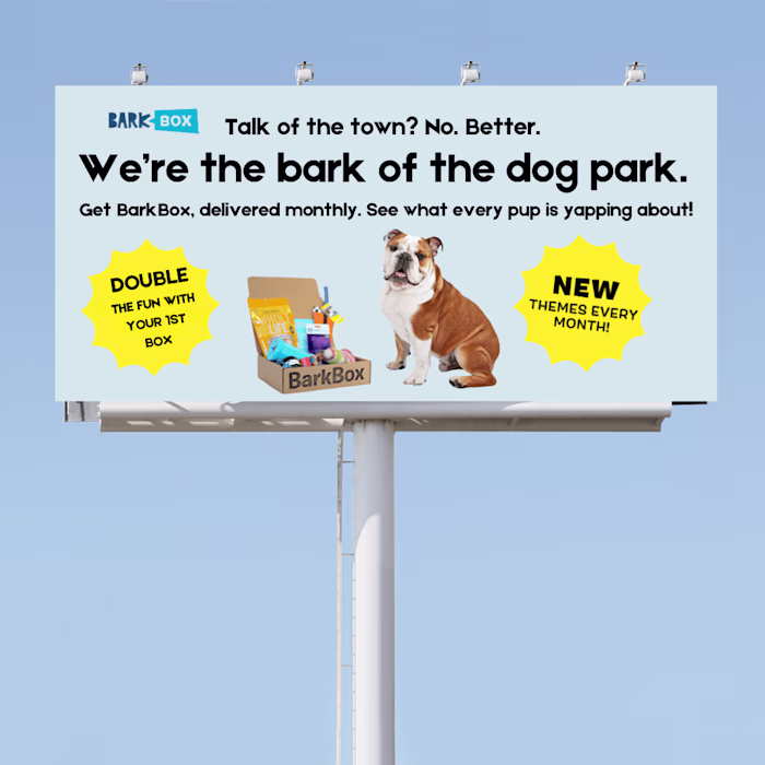 Spec Work - BarkBox Billboard Brief from Word Tonic