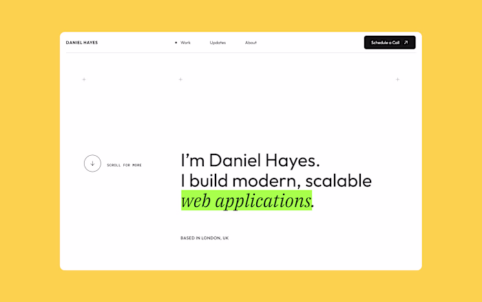 Developer Portfolio Template Design