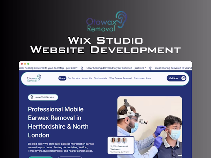 Otowax Removal – Mobile Ear-Care Service Website Design