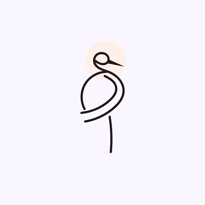 Minimalistic Heron Logo Design
