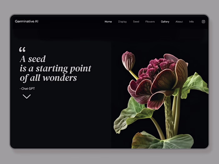 Germinative AI - website for an AI art project