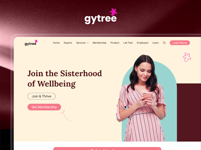 Gytree : Health and Wellness Website UI/UX Design