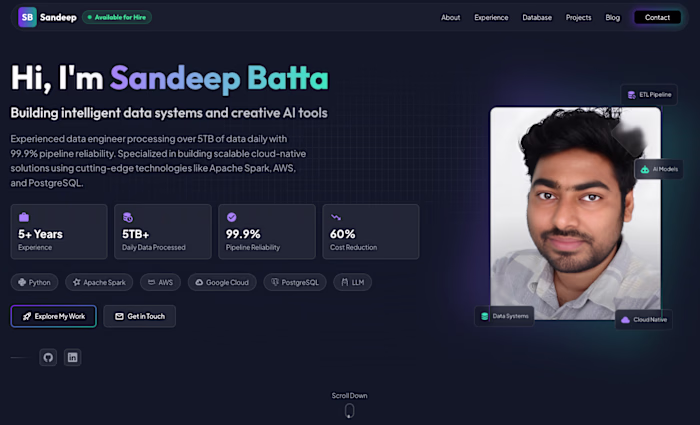 Personal Portfolio & Blog Development