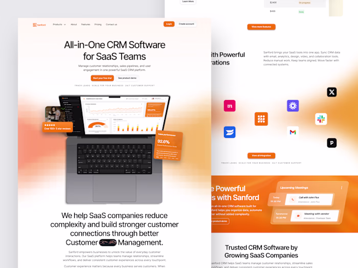 Want to share design of the CRM Landing pages called Sanford...