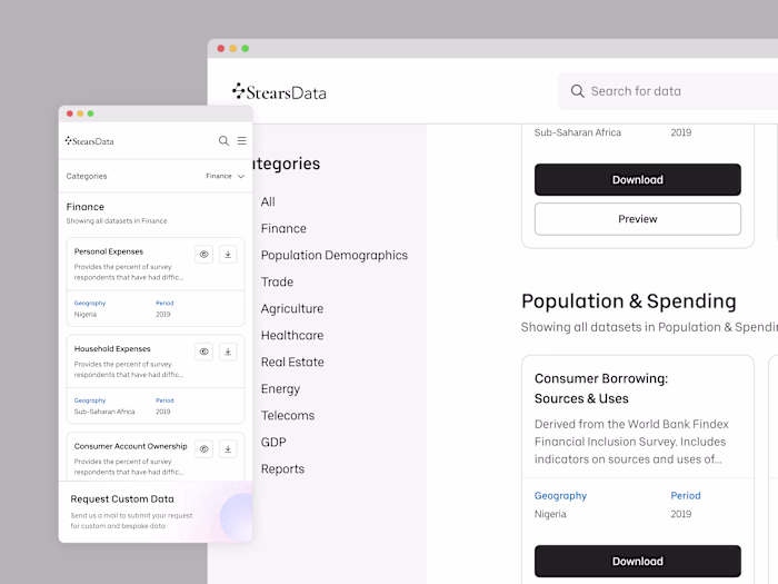 SaaS Design: Stears Data