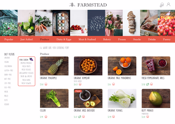 Farmstead App - Web Design