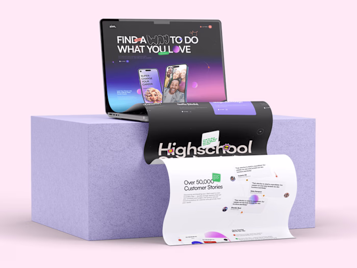 Aim Website UI Design – A Futuristic Career Coaching Experience