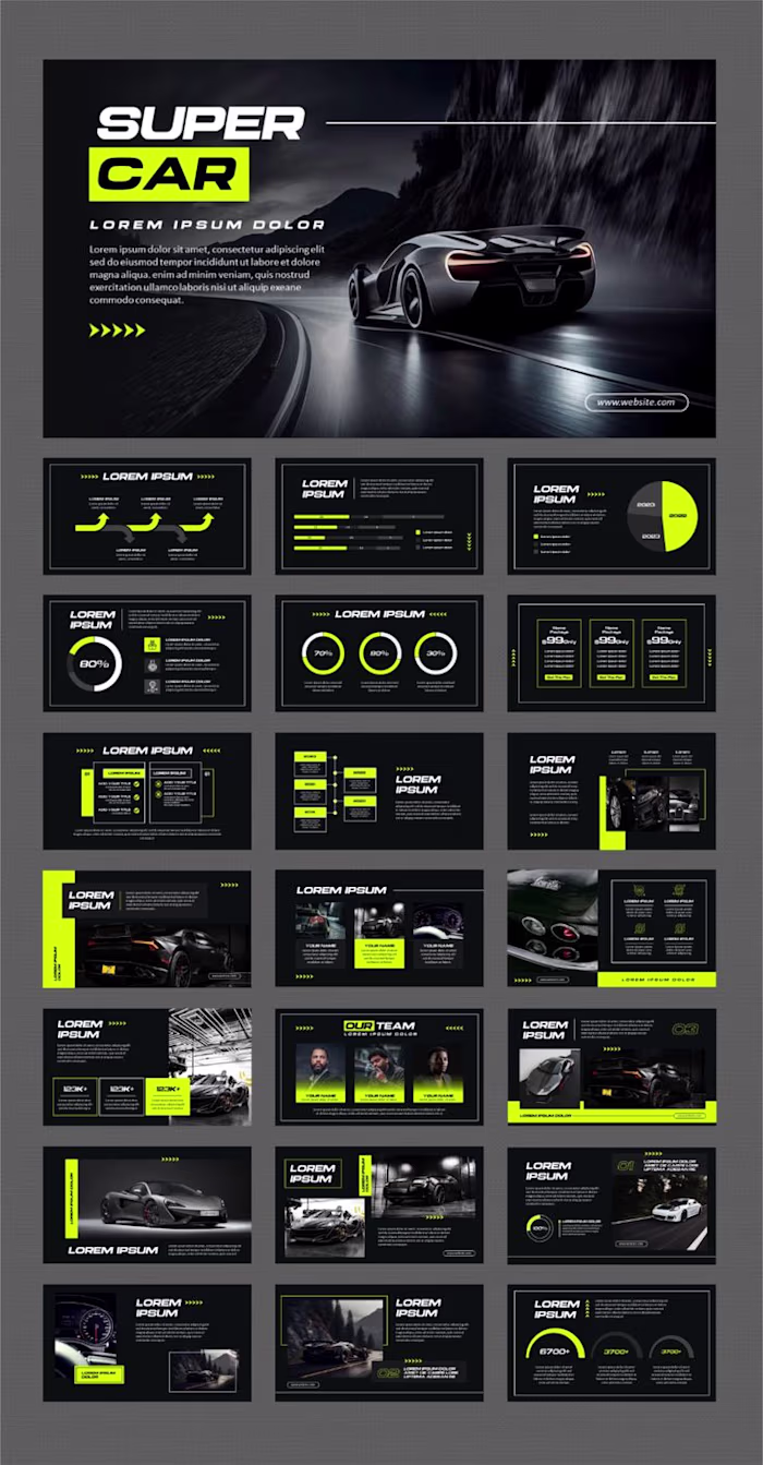 Luxury Supercar Pitch Deck Design