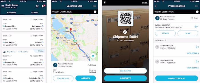 Logistic execution, drivers app (2019)