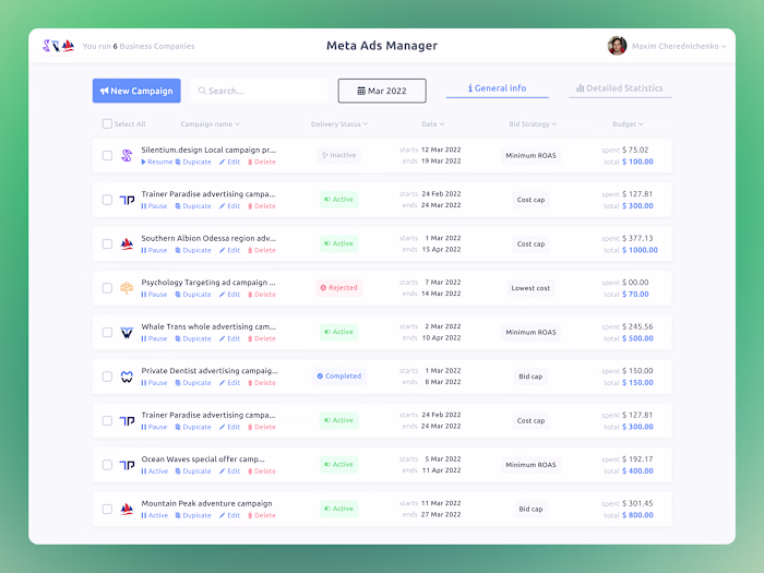 Meta Ads - 📢 Adveritsement Platform | Ui/Ux Startup