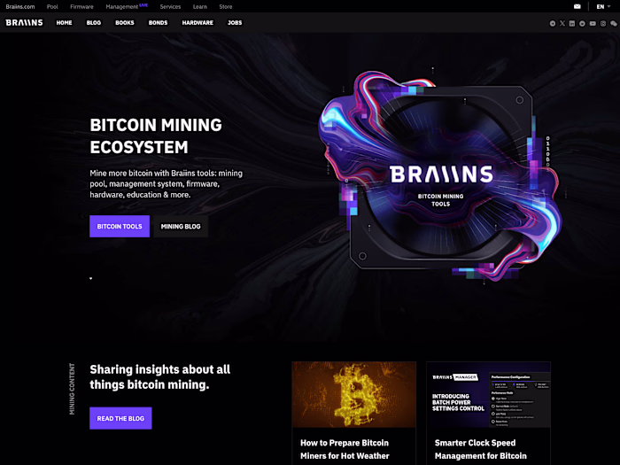 Braiins.com - Website Rebuild