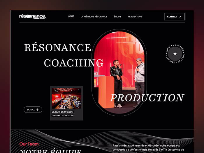 Résonance – Coaching & Event Production Website