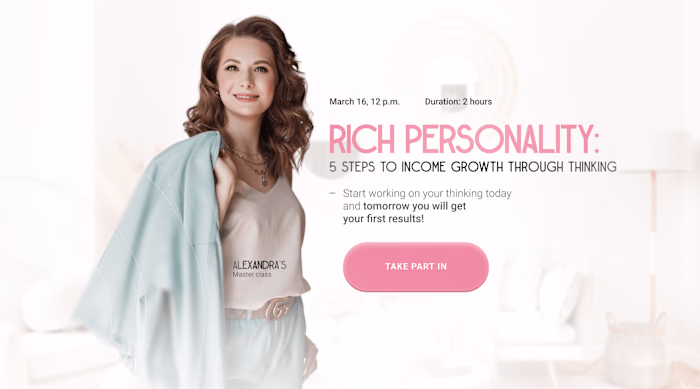 Landing Page for a Masterclass