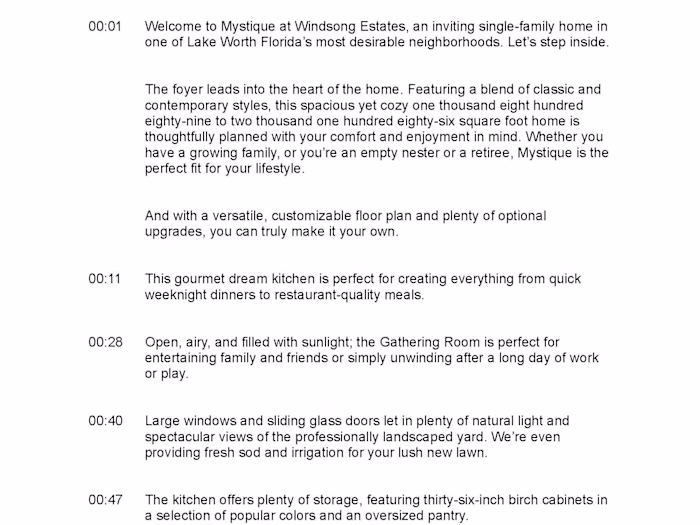 Property Tour Script Sample 8