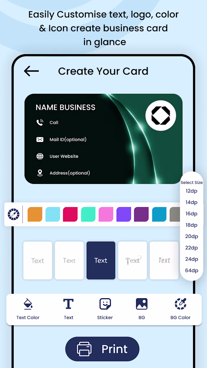 
Business Card Maker App