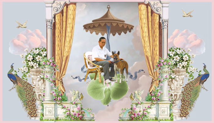 This collage artwork is a heartfelt tribute to Thailand’s Ki...