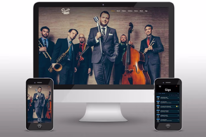 Music Identity/Branding, Website and Collateral for Swing/Jazz band