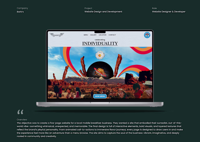 Barbs Breakfast Bar Website Design