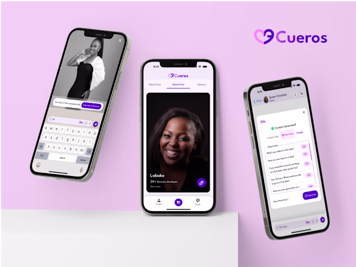 An elegant UI Design for Cueros Dating App